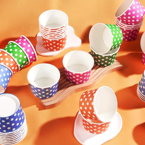 Greencian 120Pcs 12oz Colorful Ice Cream Cups for Hot or Cold Food