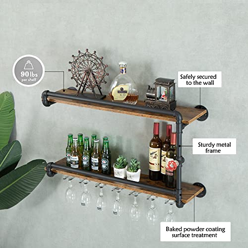 Wine Rack Wall Mounted 2 Tier