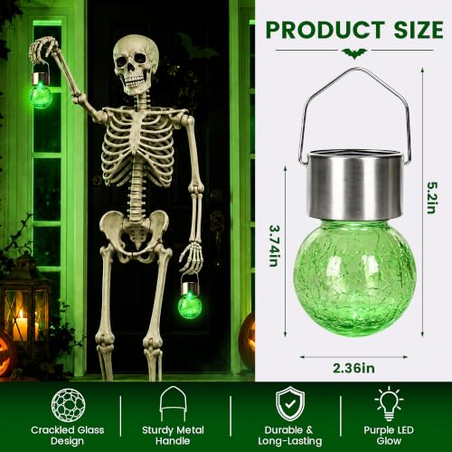 Halloween Solar Lights Outdoor Solar Hanging Lanterns Outside 12PC (12 Count)