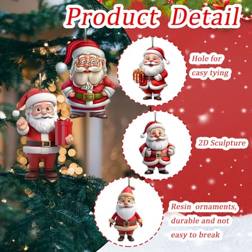 12 Pcs Christmas Ornaments Santa Claus Xmas Tree Hanging Decor