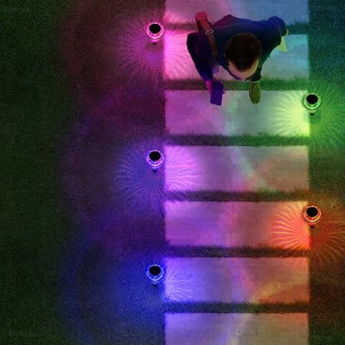Solar Lights Outdoor Waterproof 8 Pack Garden Decor Color Changing (8 Count)