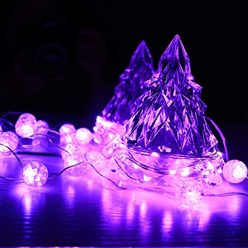 6 Pack 7Ft Starry String Lights No Remote Fairy String Lights 20LEDs Purple (6 Count)