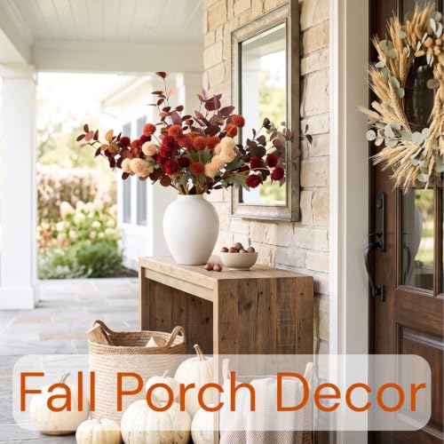 Orange Fall Flower Arrangement with Vase (12 Count)