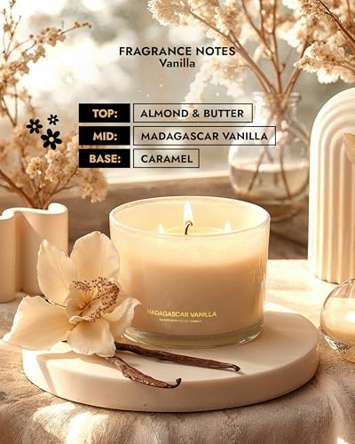 Luxury Vanilla Soy Candles (12 Ounce)
