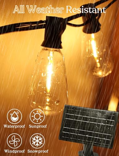 100 FT Solar String Lights Outdoor Waterproof with Remote & USB Port (100 Foot)