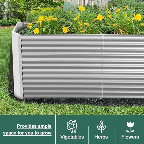6x3x3ft Rectangular Galvanized Raised Garden Beds