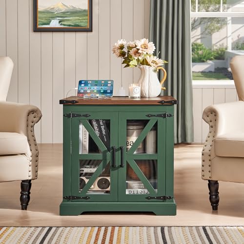 24'' End Table with Charger for Living Room