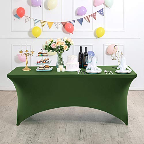 2Pack Spandex Table Cover for 6Ft or 4fT or 8ft Table Universal Fitted Stretch Tablecloth for Party