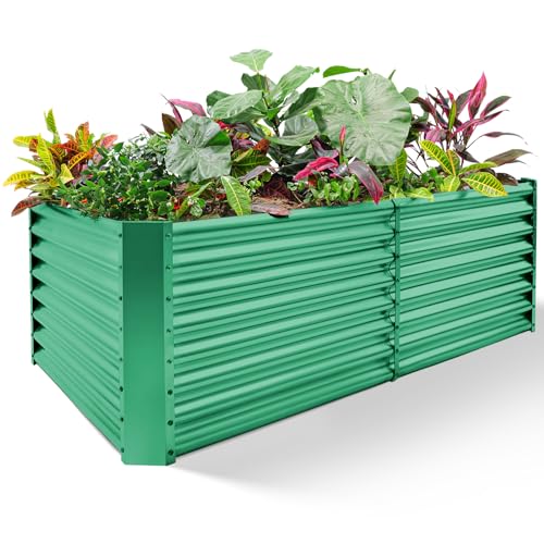 8×4×2 ft Galvanized Raised Garden Bed Kit