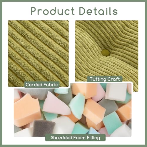Square Stuffed Pouf Ottoman