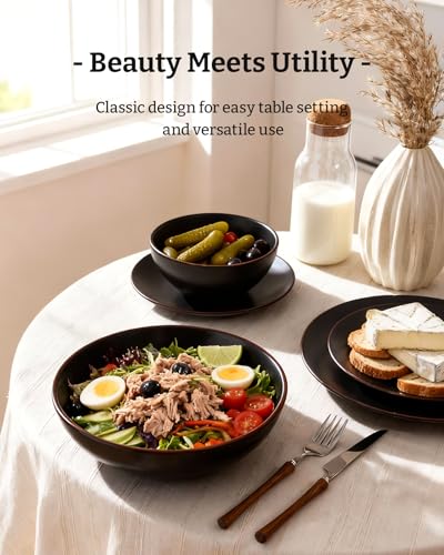 Venus Stoneware Dinnerware Sets with Pasta Bowls (16 Count)