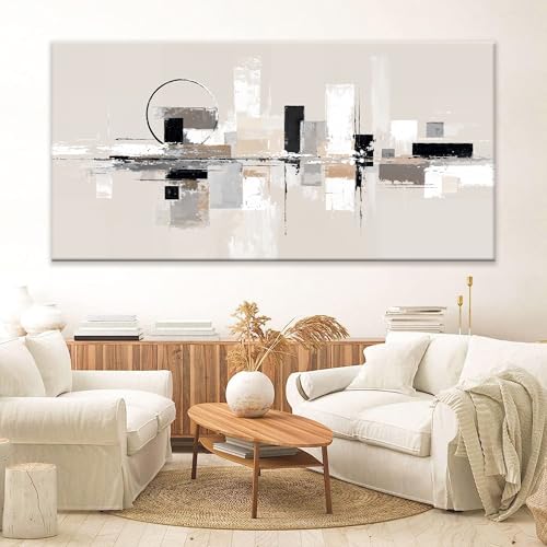 Large Abstract Wall Art For Living Room Painting Black White Wall Art Prints Minimalist Grey Brown Abstract Art Modern Canvas Art Wall Decor Picture For Bedroom Office Home Decoration 35" × 70"