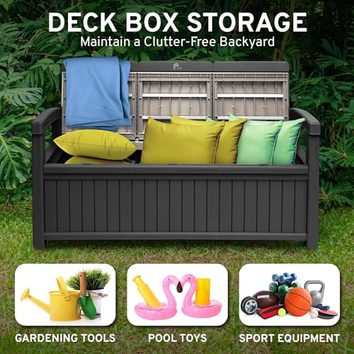 3 Seat Outdoor Storage Bench with Rain Cover