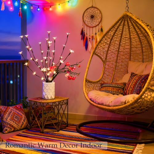 3pcs Battery Operated Cherry Blossom Flower Branch Lights Vase Filler Decor