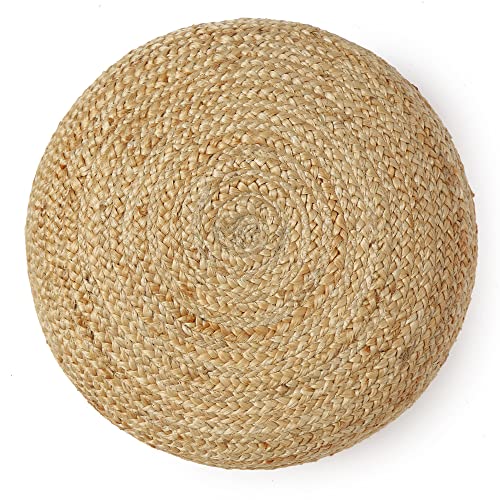 Jute Circular Low Pouf Ottoman