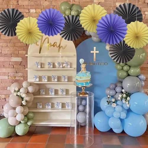 Coffee Party Decorations Hanging Paper Fans Set 12inch DIY