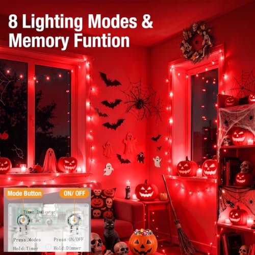 4 Pack Halloween Fairy Lights Battery Operated Timer (4 Count)