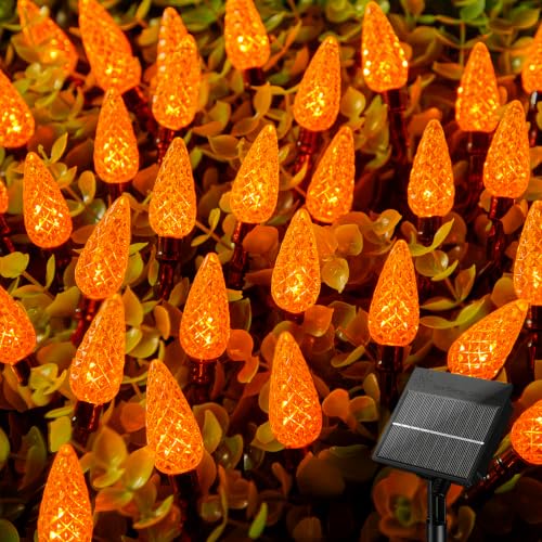 Orange Solar Operated C6 Halloween Outdoor Lights