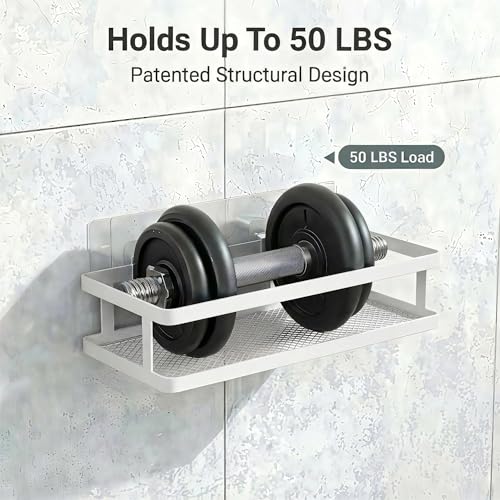 2 Pack Minimalist Shower Caddy Wall Mount (2 Count)