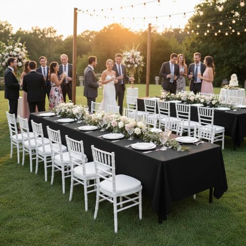 4 Pack Black Rectangle Tablecloth (4 Count)