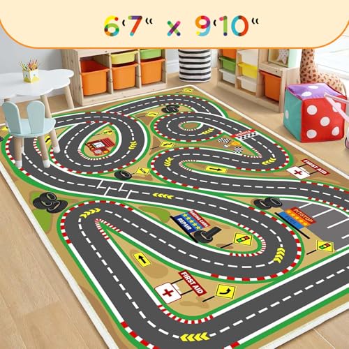 Kids Rug Playmat City Life Playroom Rug Activity Mat for Kids Toy Car Kids Carpet for Playroom Living Room