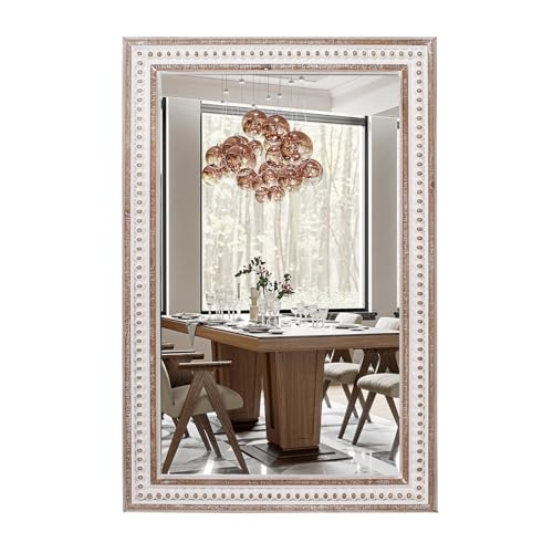 35x23 Inch Wood Rectangle Wall Mirror