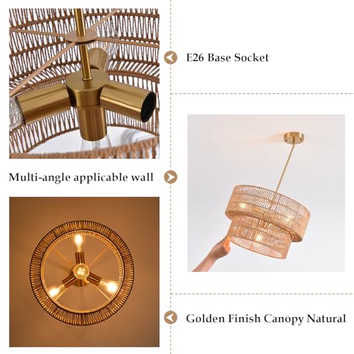 17.72" Boho Chandelier Light Fixture