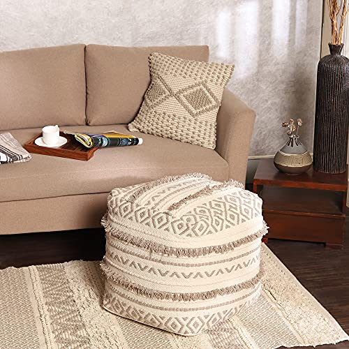 Pouf with Filler Cube Bean Bag Pouffe