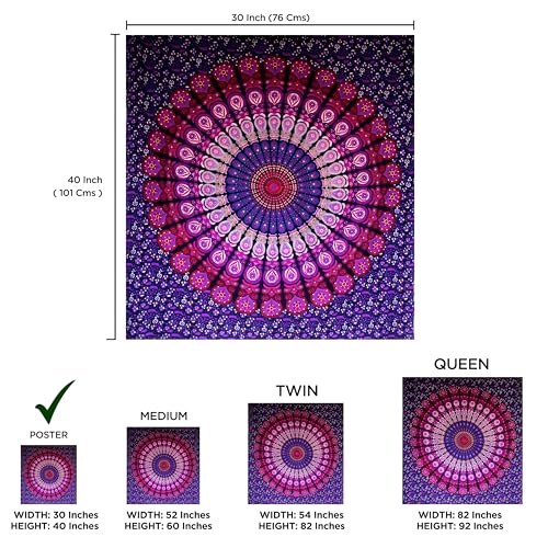 Indian Cotton Purple Tapestry Mandala Wall Hangings
