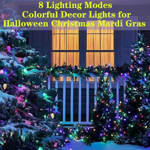 Outdoor Solar Christmas Lights C6 Strawberry String Lights Mardi Gras String Lights