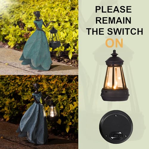 Fairy Statues Garden Decor with Solar Lights Gifts for Women
