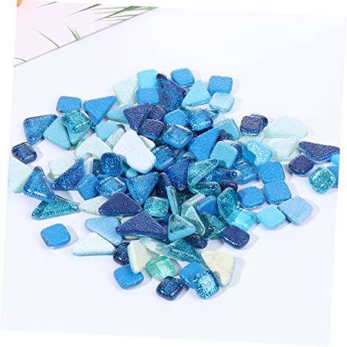 Blue Crystal Glass Mosaic Tiles 500g for DIY Craft Decor