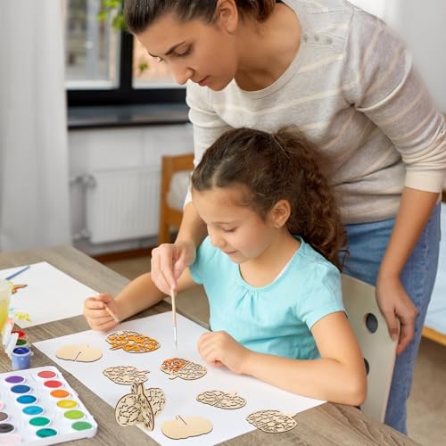 DIY 3D Fall Pumpkin Wood Crafts to Paint for Kids Adults (24 Count)