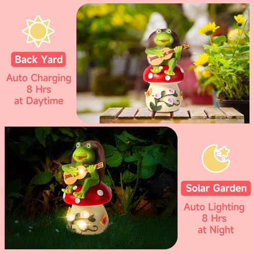 Birthday Gifts for Women Frog and Mushroom Garden Statue