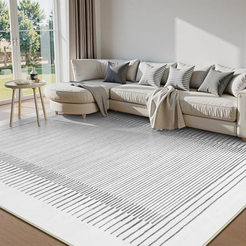 5x7 Washable Striped Living Room Area Rug (35 Sq Ft)