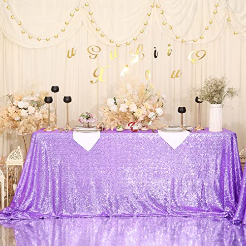 Sequin Tablecloth 60x120 Inch Lavender for Wedding Party
