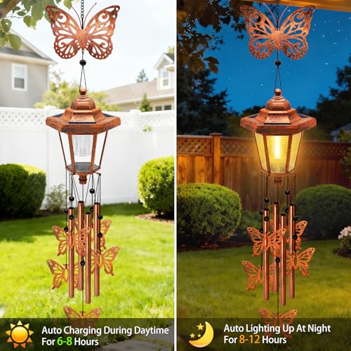 2 Pack Solar Butterfly Wind Chimes (2 Count)