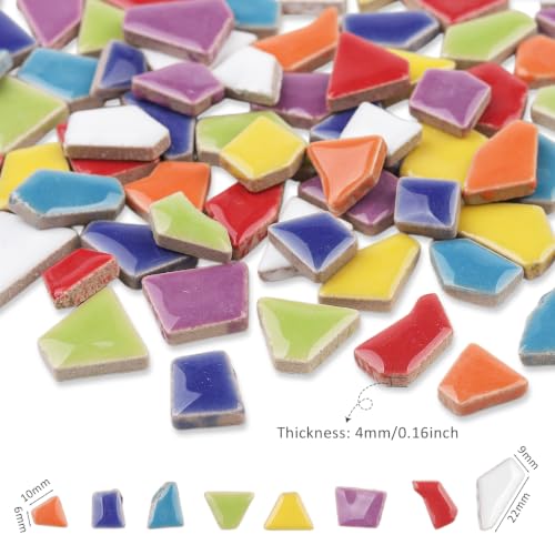 1LB Irregular Shape Ceramic Mosaic Tiles for DIY Crafts Bulk