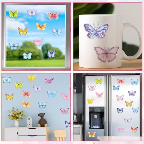 20 PCS Butterfly Thick Window Gel Clings for Kids Toddlers (20 Count)