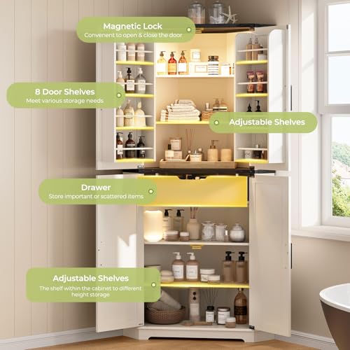 71" Corner Cabinet White