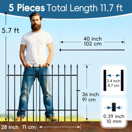 36"H x 28"W Metal Garden Fence (36 Sq Ft)