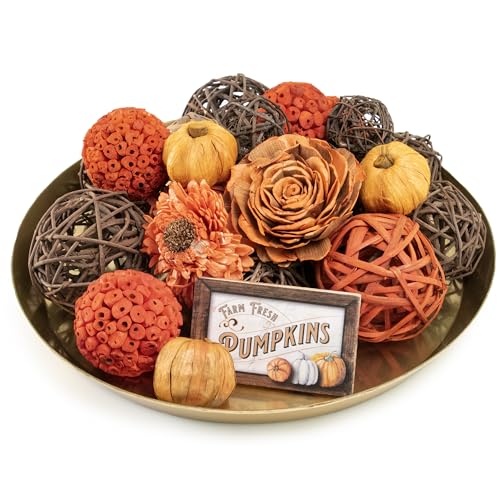 Orange Decorative Vase Filler Bag with Mini Pumpkins