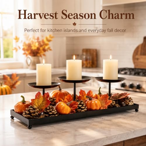 3 Pillar Candle Holders Centerpiece
