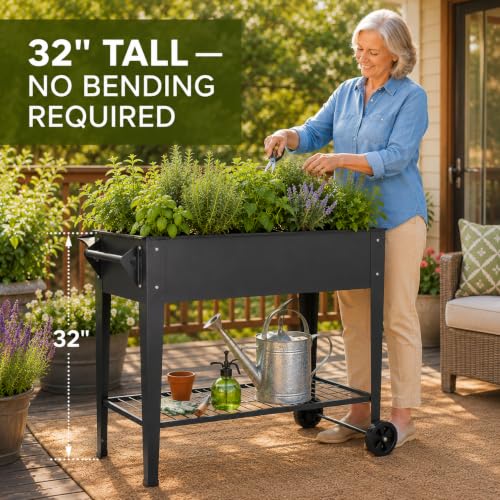 Elevate 32" Raised Garden Bed with Wheels