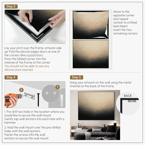 60"x72" Extra Large Framed Wall Art Soft Cream and Dark Abstract Landscape Illustration for Home Living Room Bedroom Decor