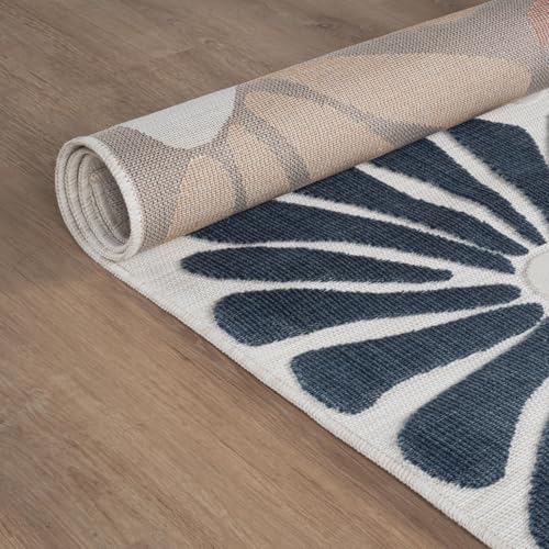 Outdoor Rug 6x9 Modern Floral Tropical Area Rugs for Outdoor and Indoor Patio Easy to Clean Non Shedding Living Room Porch Garden Washable Outside Carpet (58.5 Sq Ft)