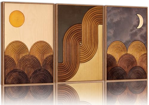 Mid Century Modern Framed Canvas Wall Art Set