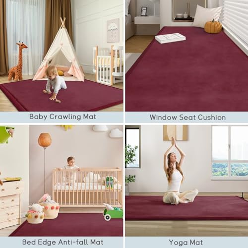 Baby Play Mat for Floor Nursery Muscle Mat Area Rug Playroom Rug 79x110" Elastic Foam 1.3" Thick Crawling Mat for Babies