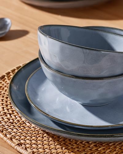 Ocean Round Stoneware Dinnerware Set for 4 (6 Count)