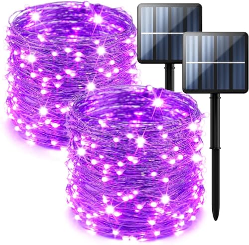 2 Pack 200 LED Solar Fairy Lights Outdoor (2 Count)